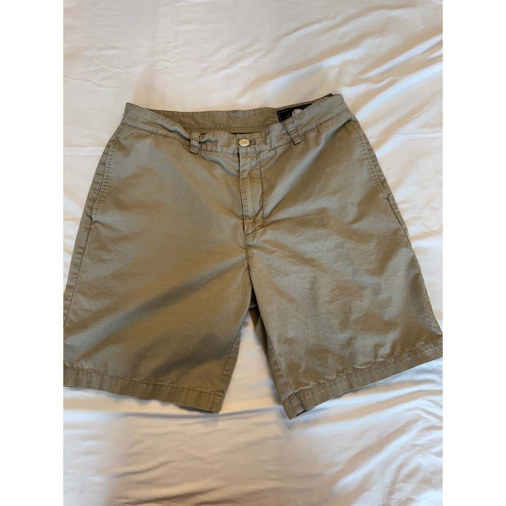 Vineyard Vines Mens Club Short Khaki Tan Chino Cotton Twill Size 33 Flat Front